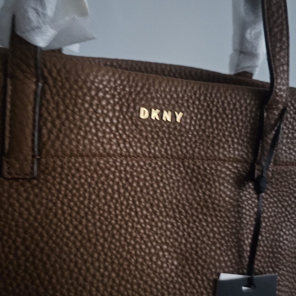 New DKNY Tan Deerskin Tote - Picture 3 of 5